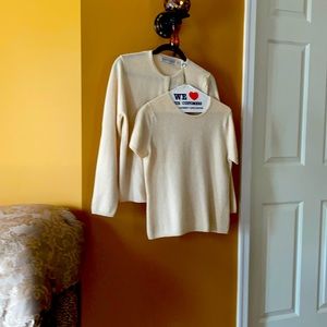 Cashmere sweater set.